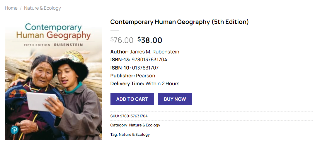 Contemporary Human Geography 5th Edition