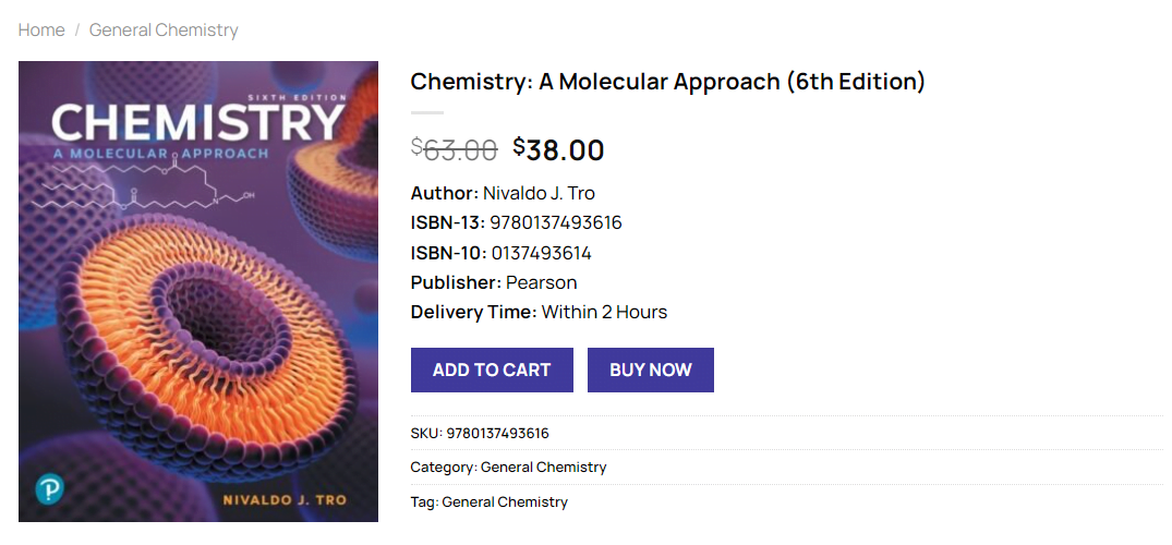 Chemistry: A Molecular Approach 6th Edition